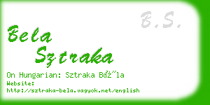 bela sztraka business card